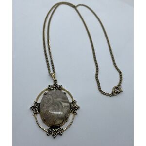 Gorgeous Handmade Geode Polished Pendant In Gold-tone Pendant With‎ 22" Chain